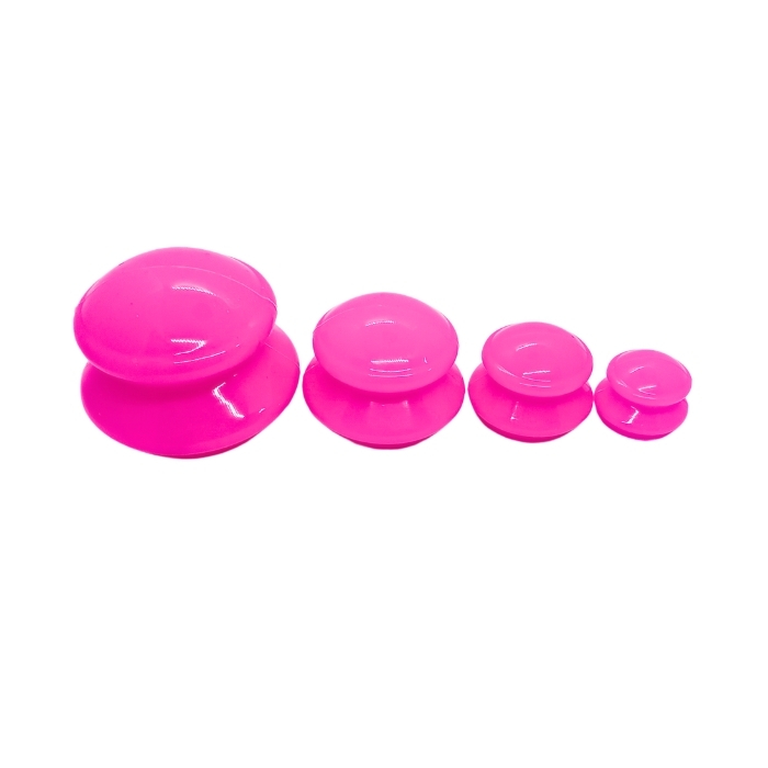 Silikon Masaj Kupası Pembe 4 lü Set