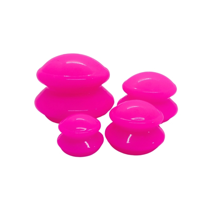 Silikon Masaj Kupası Pembe 4 lü Set